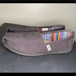 Toms Black Canvas Flats